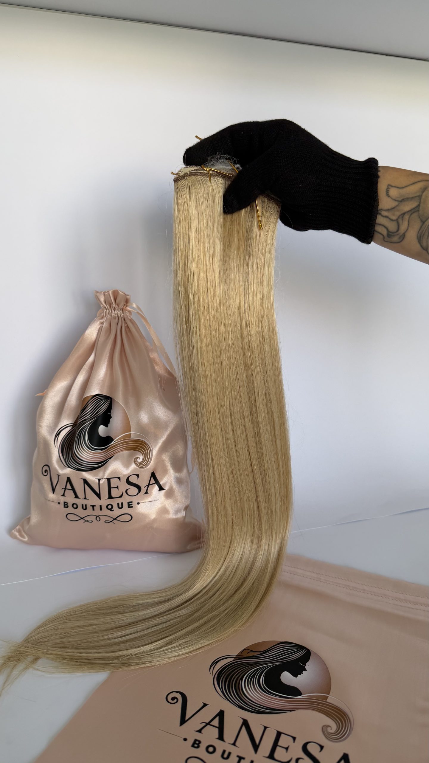 Premium luxury extensions 7 rows/160 grams color #Champagne BL
