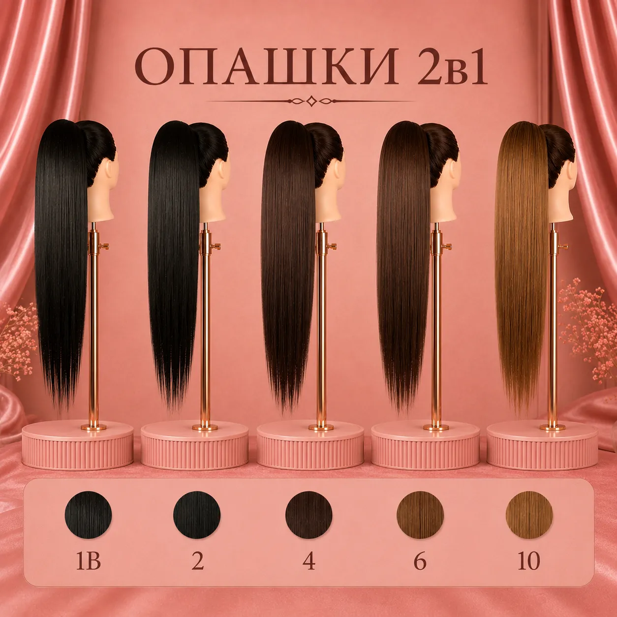 Опашки 2в1-Premium luxury /права опашка/ 70 см/ цвят: #2 - Image 6